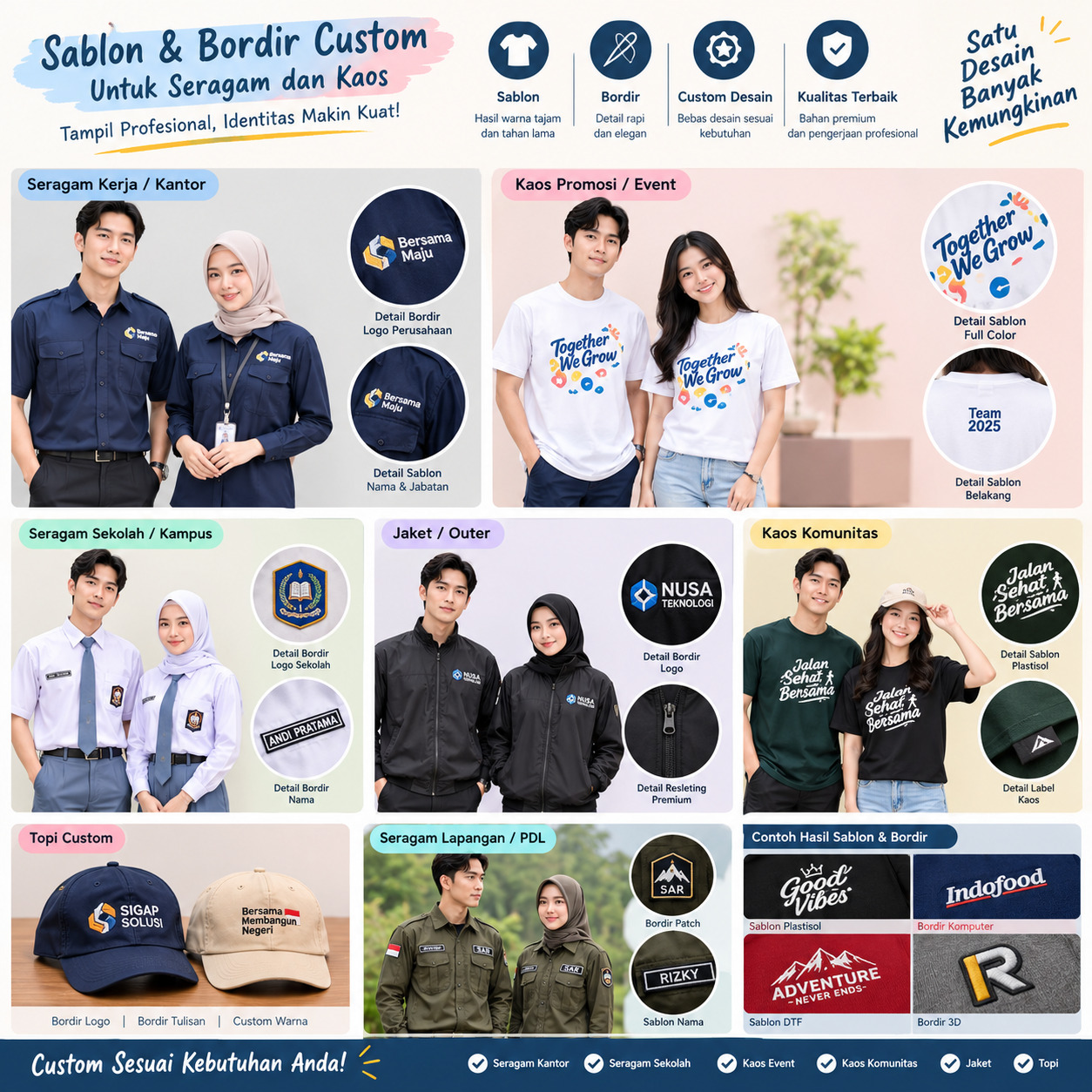 Katalog Sablon dan Bordir Custom